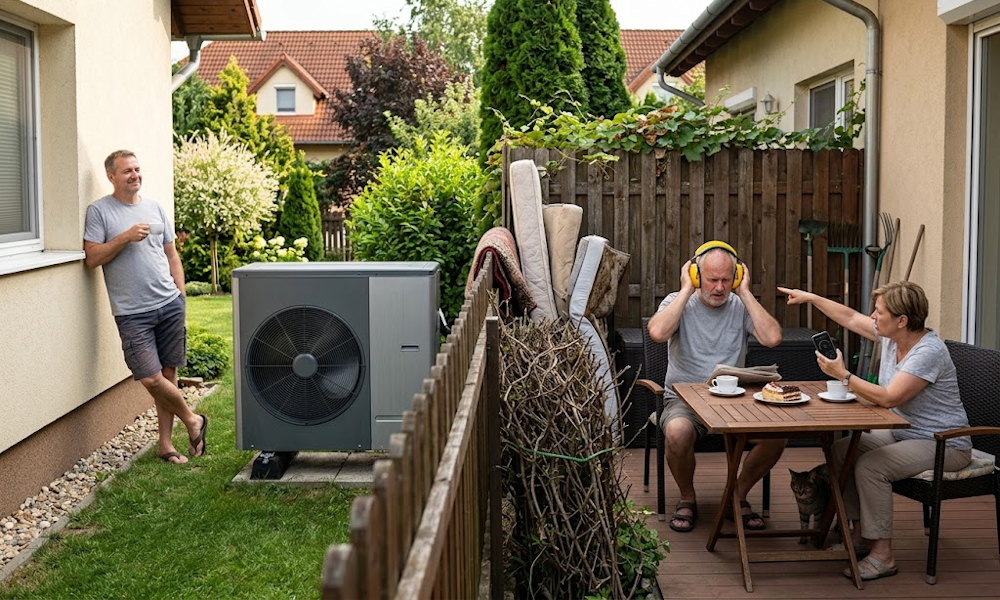 A szomszéd hőszivattyúja mellett már a kertben sem lehet megmaradni – mit tehetsz?