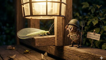 A tornácod lámpájánál ülő törékeny rovar a kert egyik legkegyetlenebb levéltetűvadászát küldi harcba