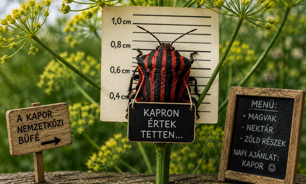 Piros-fekete „rabruhás” poloska ül a kapron? Feltűnőbb már nem is lehetne
