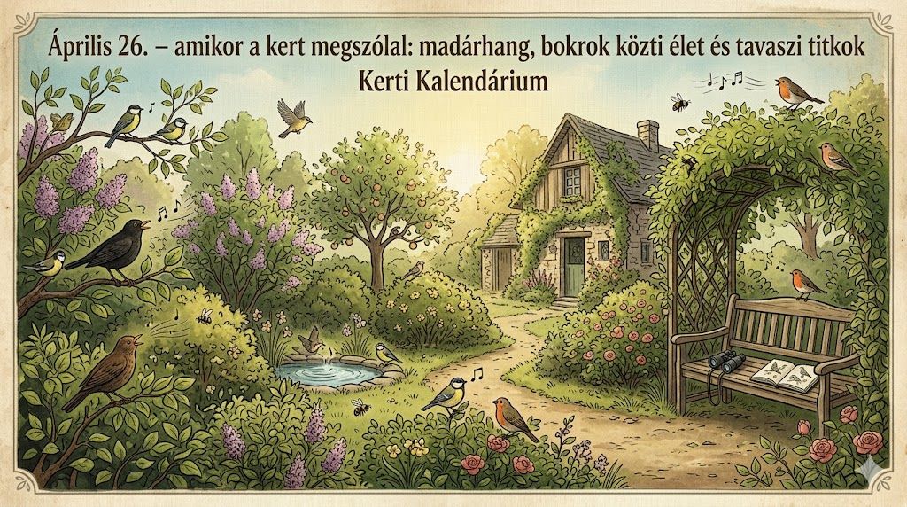 Április 26. A kert megszólal: madárhang, bokrok közti élet és tavaszi titkok
