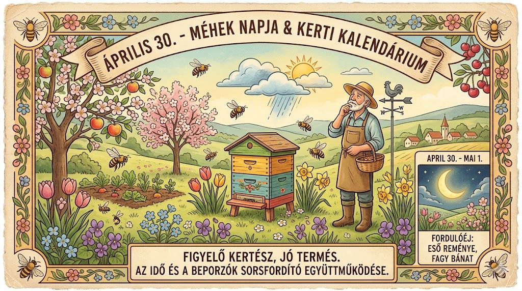 Április 30. Méhek napja, időjóslás és a termés sorsát figyelő kert