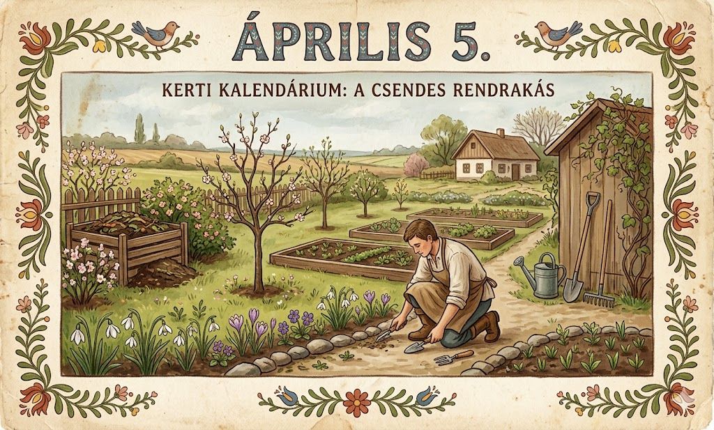 Április 5. A kert csendes rendrakása