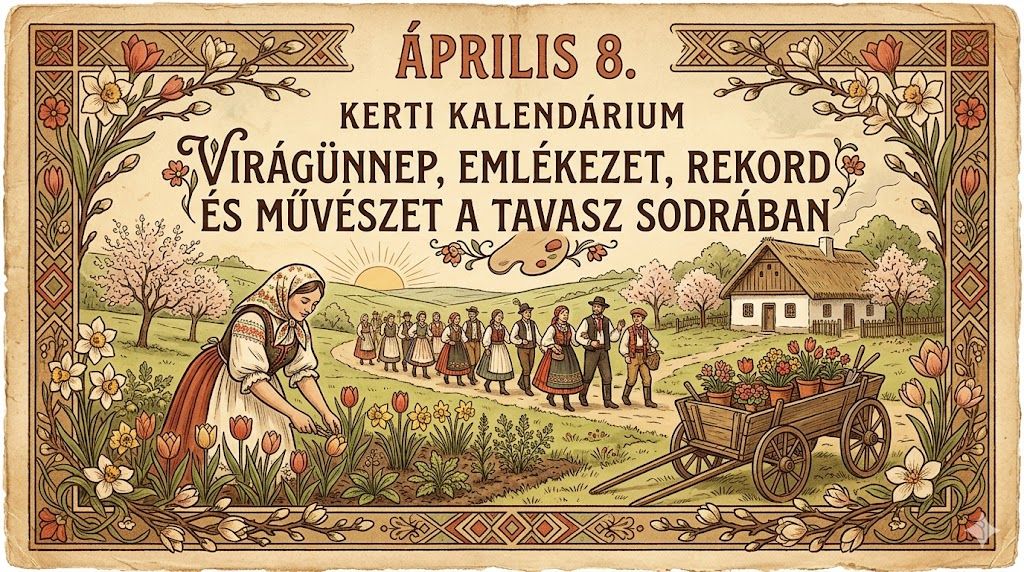 Április 8. Virágünnep, emlékezet, rekord és művészet a tavasz sodrában