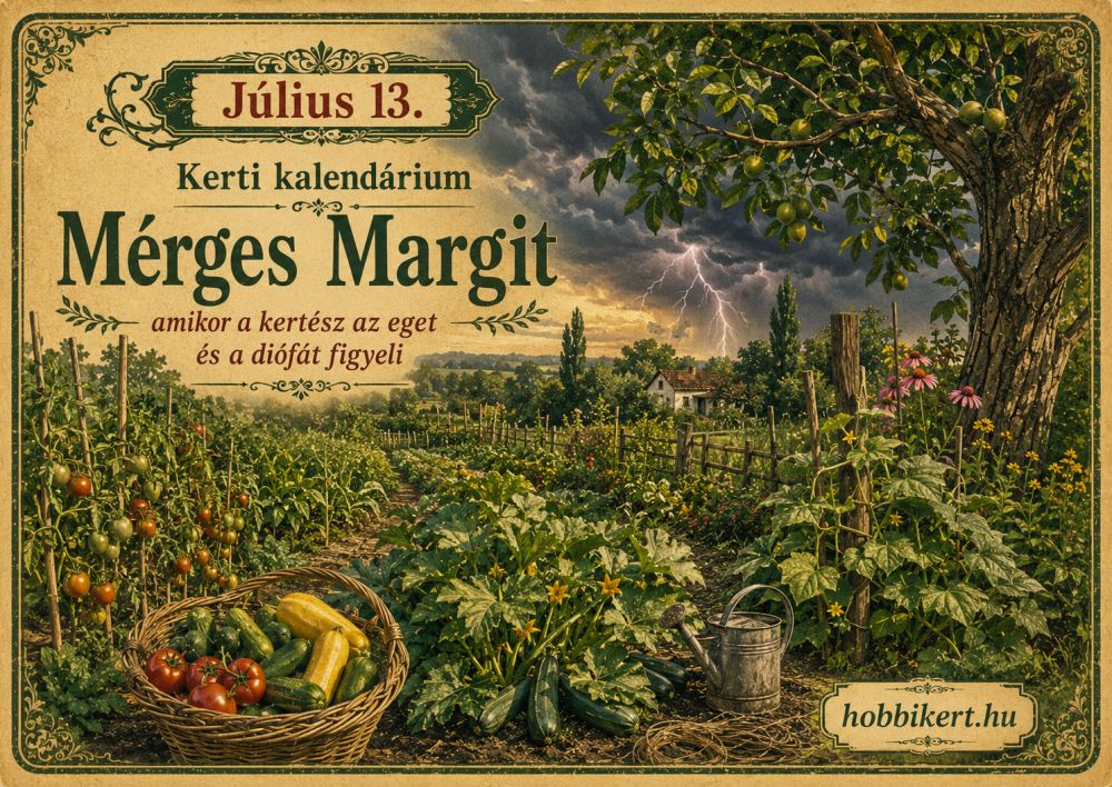 Július 13. Mérges Margit, amikor a kertész az eget és a diófát figyeli