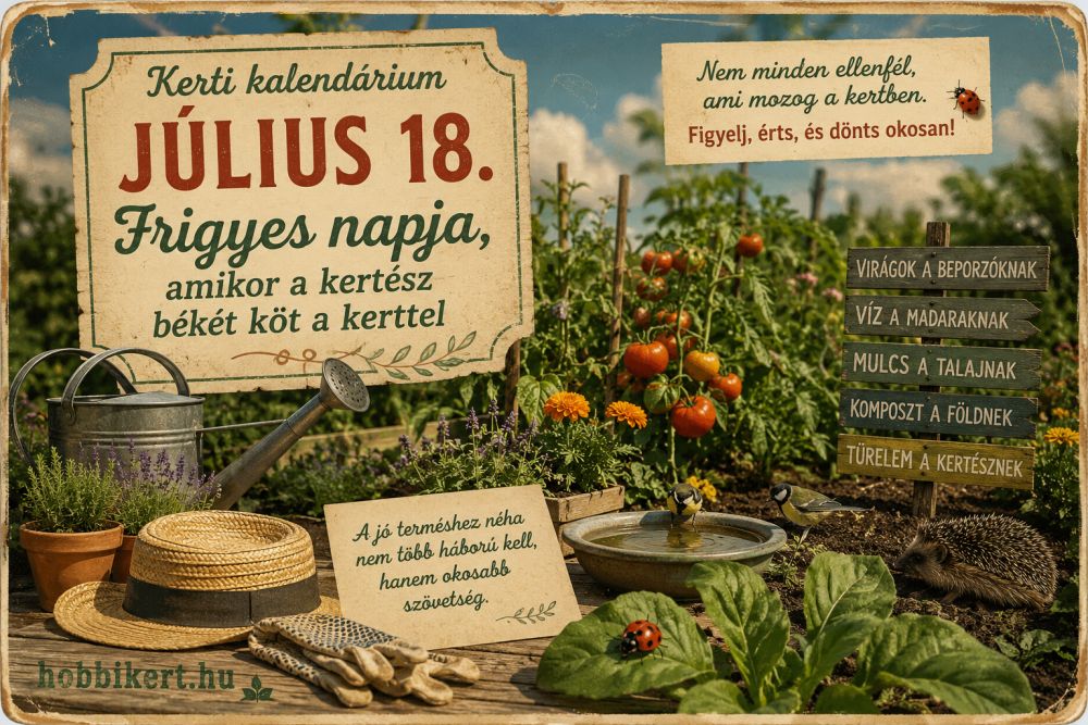 Július 18. Frigyes napja, amikor a kertész békét köt a kerttel