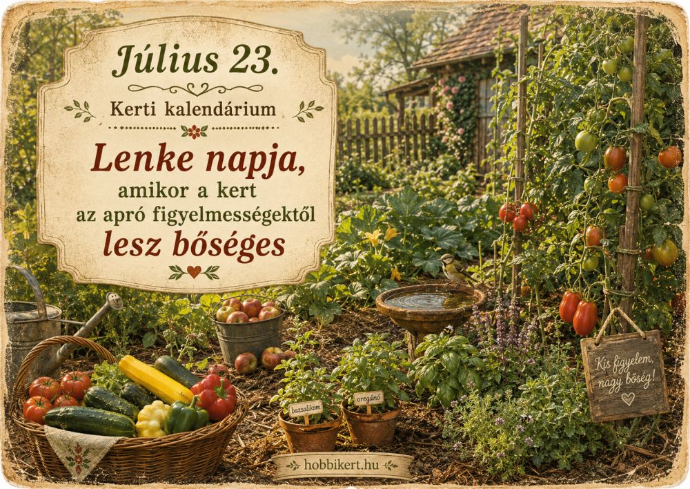 Július 23. Lenke napja, amikor a kert az apró figyelmességektől lesz bőséges