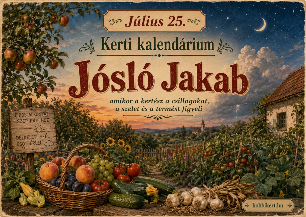 Július 25. Jósló Jakab, amikor a kertész a csillagokat, a szelet és a termést figyeli