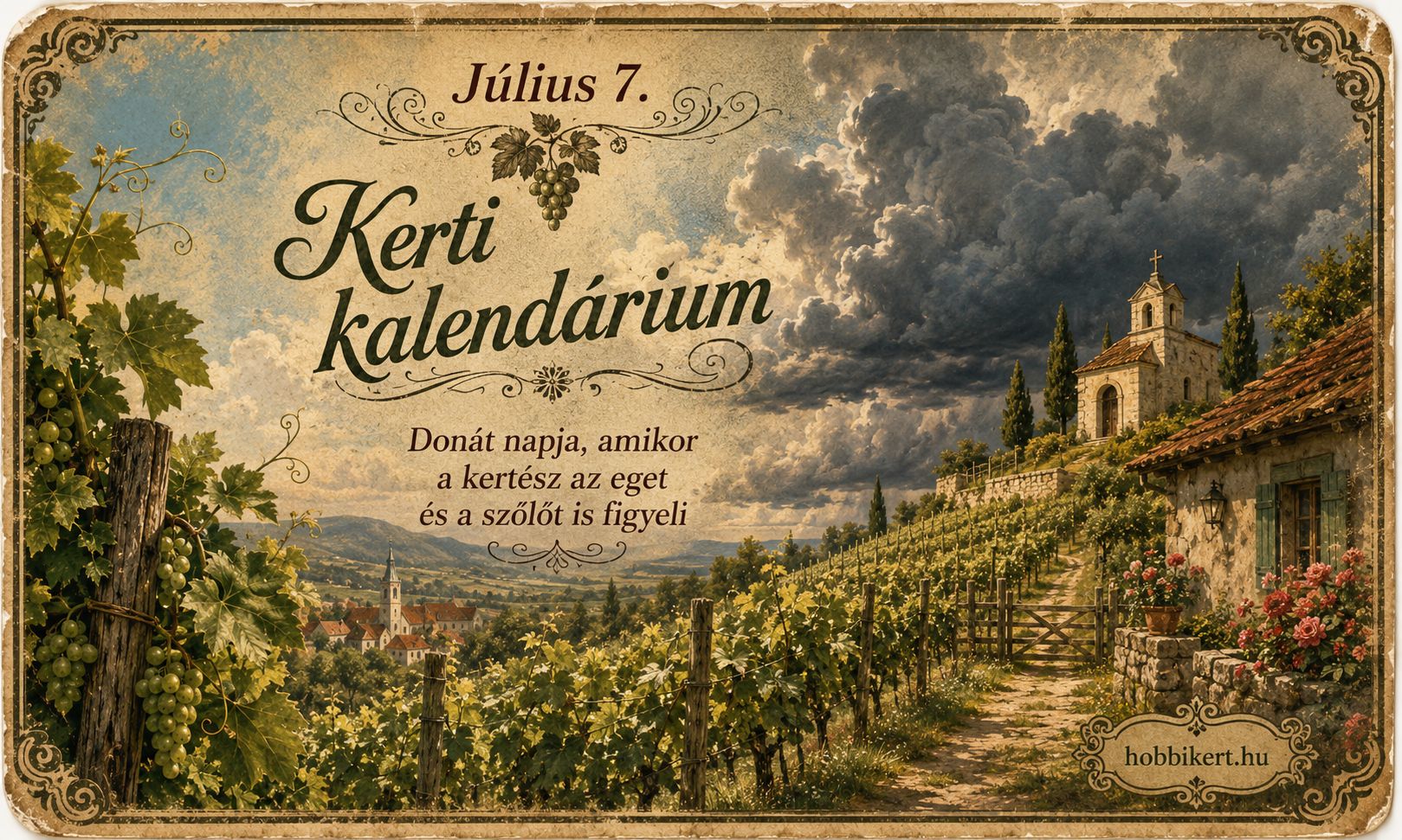 Július 7. Donát napja, amikor a kertész az eget és a szőlőt is figyeli