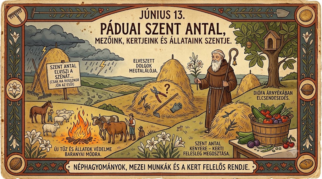 Június 13. Amikor Szent Antal a szénát, a jószágot és a kert rendjét őrizte