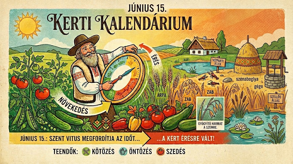 Június 15. Vitus megfordítja az időt, a kert pedig érésre vált