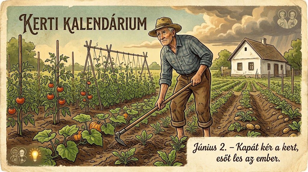 Június 2. Kapát kér a kert, esőt les az ember