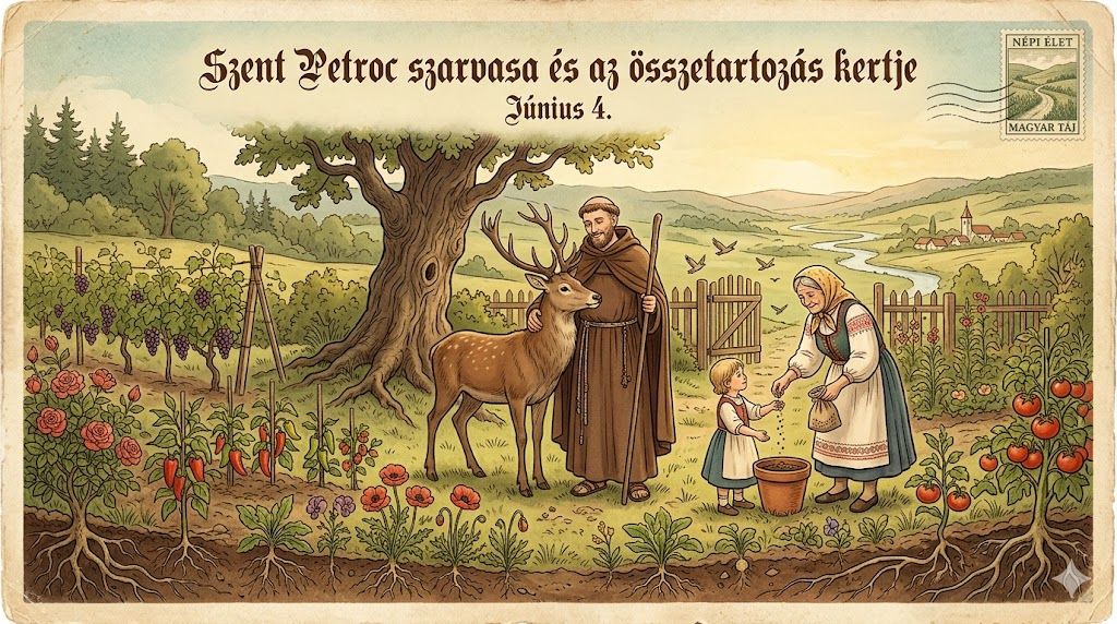 Június 4. Szent Petroc szarvasa és az összetartozás kertje