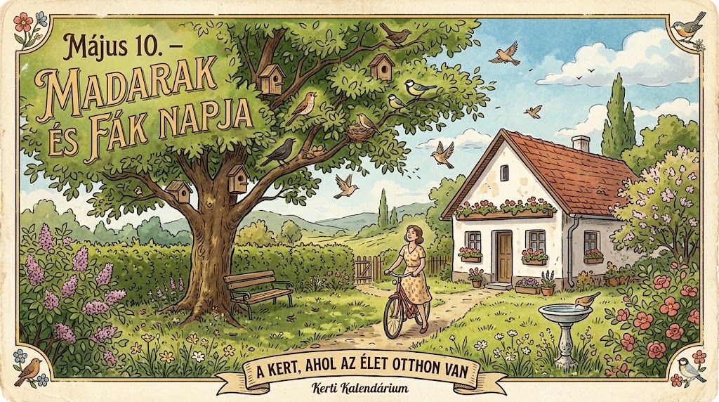 Május 10. A kert, ahol a fák és a madarak is otthon vannak