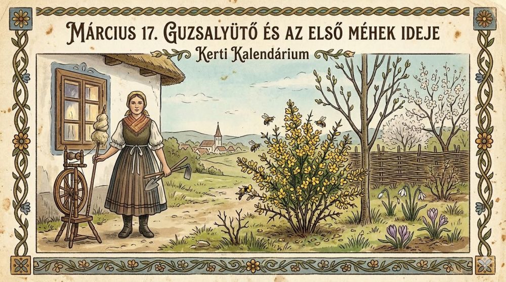 Március 17. Guzsalyütő, rekettye és az első méhek ideje