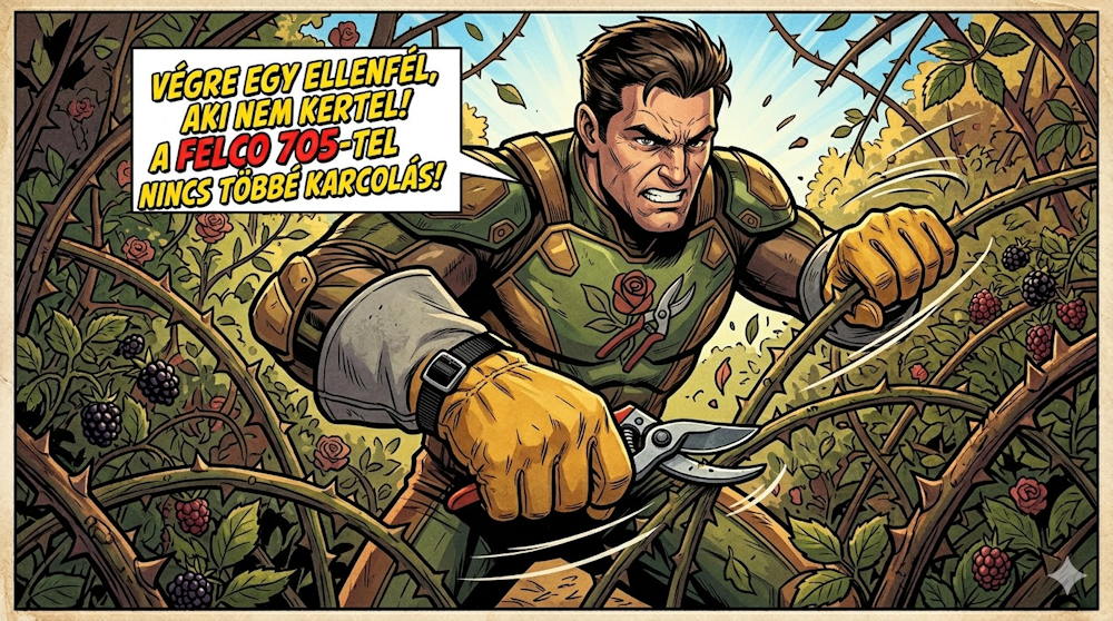 FELCO 705 rózsavágó kesztyű: rózsához, málnához és szederhez is remek, ha valami visszaszúr