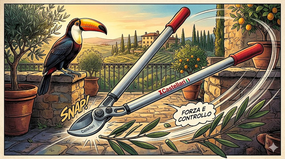 Castellari Tucano C 80 ágvágó olló: amikor a vastagabb ág már nem metszőollós feladat, de a fűrészt még nem vennéd elő