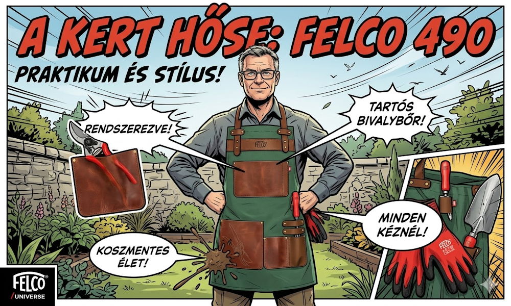 FELCO 490 kertész kötény: az a kerti kiegészítő, amiről elsőre azt hiszed, csak stílus, aztán kiderül, hogy nagyon is praktikus