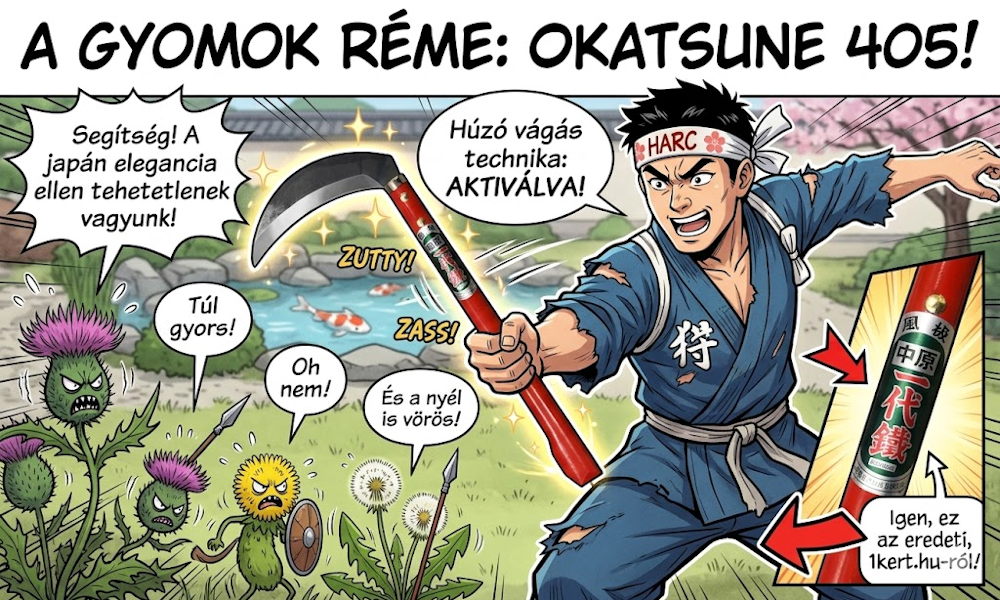 Okatsune 405 sarló: a régi vágású kerti eszköz, ami simán ellopja a show-t a gyomok elől