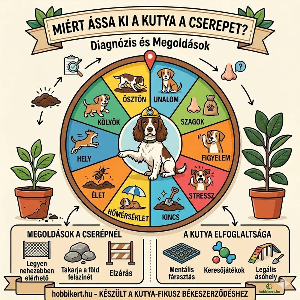 Miért ássa ki a kutya a cserepes növény földjét?