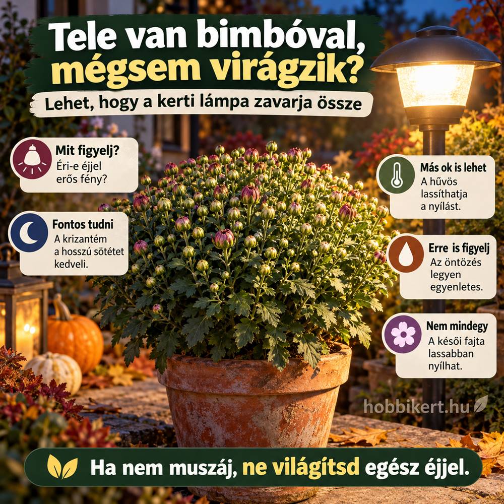 Tele van bimbóval a krizantém, mégsem virágzik?