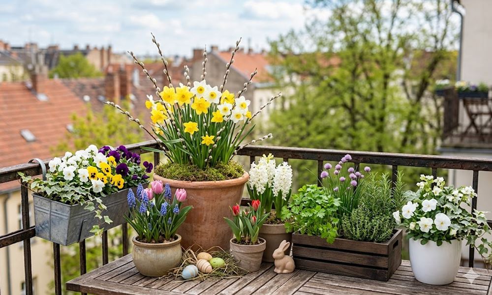 Húsvétra is látványos balkon és terasz: 5 gyors konténeres beültetés, ami tényleg ünnepi hangulatot ad