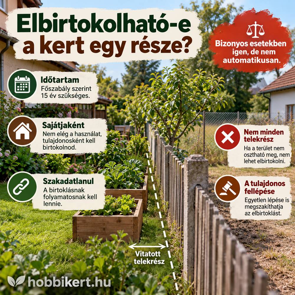 Elbirtokolható-e a kert egy része?
