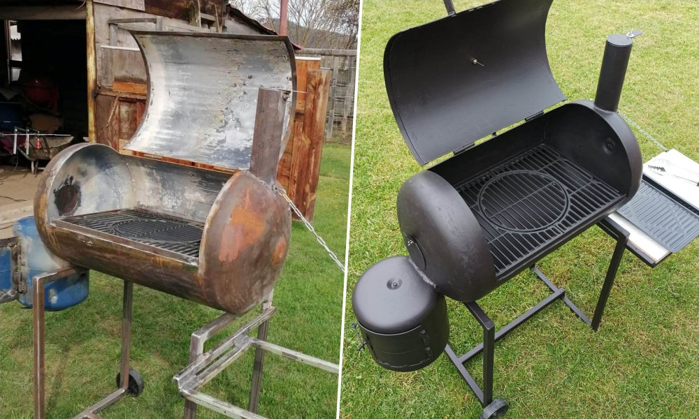 Víz helyett tűz kap helyet a bojlerben: kerti grillsütő készült belőle