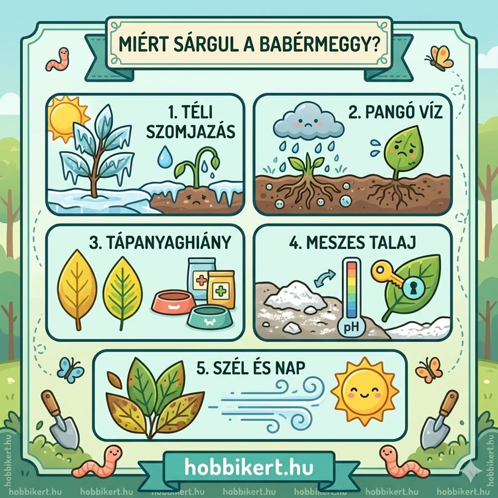 Miért sárgul a babérmeggy?