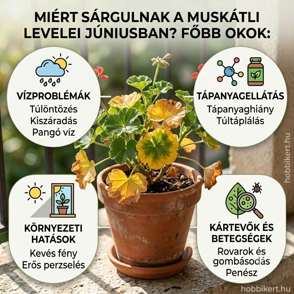 Miért sárgul a muskátli levele?