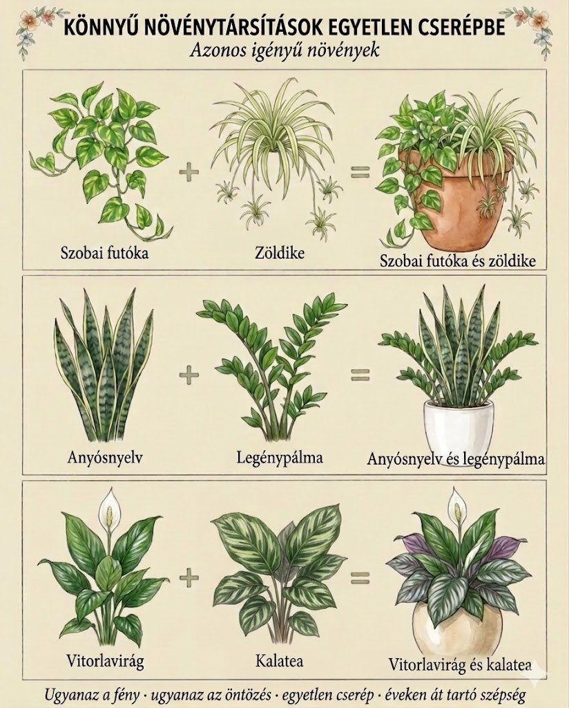 Növénytársítás egyetlen cserépben