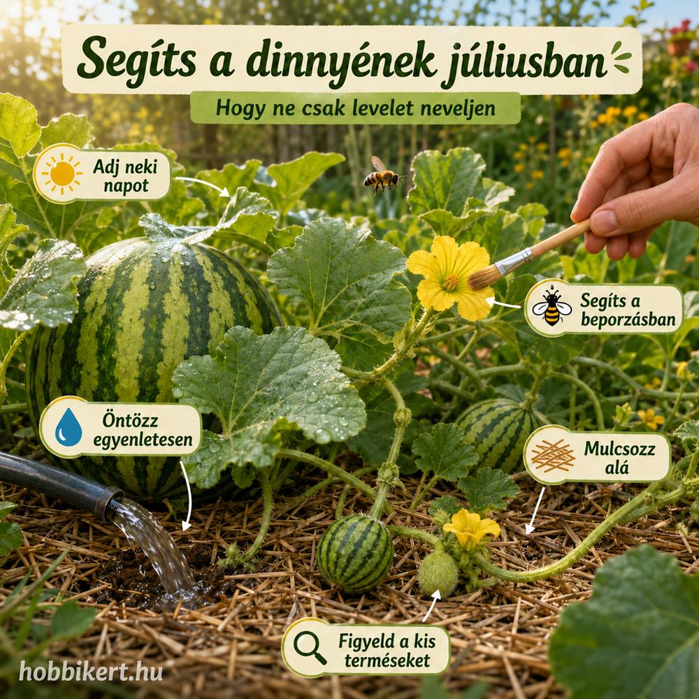 Segíts a dinnyének júliusban