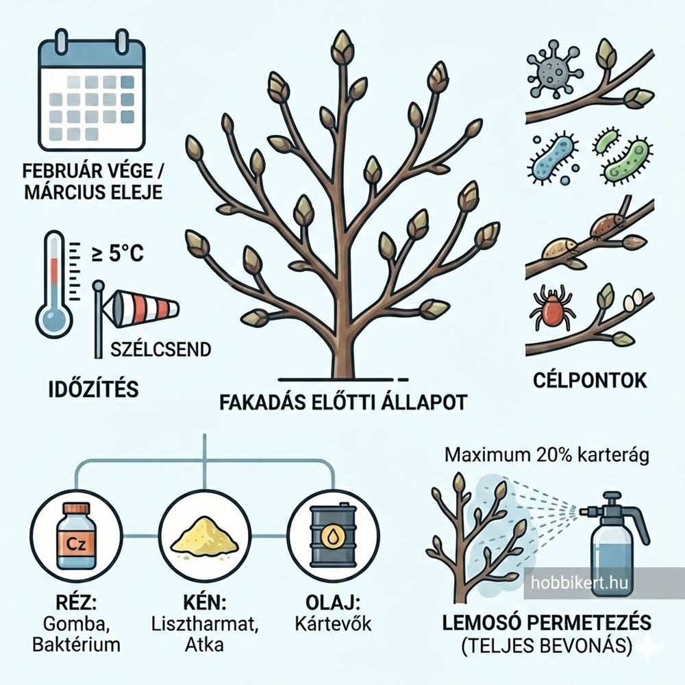 Gyümölcsfák rügypattanás előtti permetezése