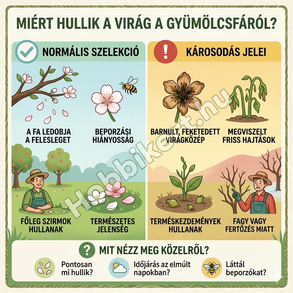 Miért hullik le a virág a gyümölcsfáról?