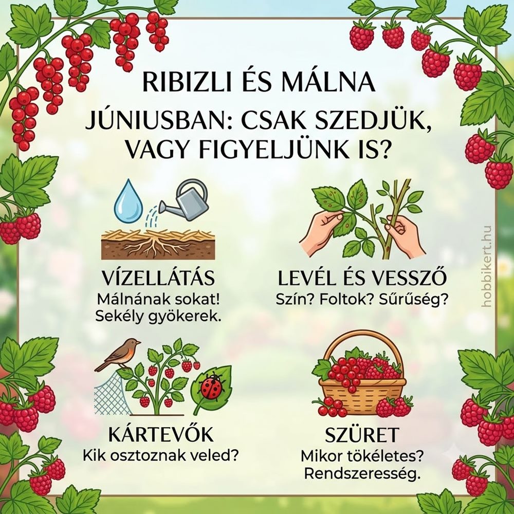 Ribizli és málna júniusban