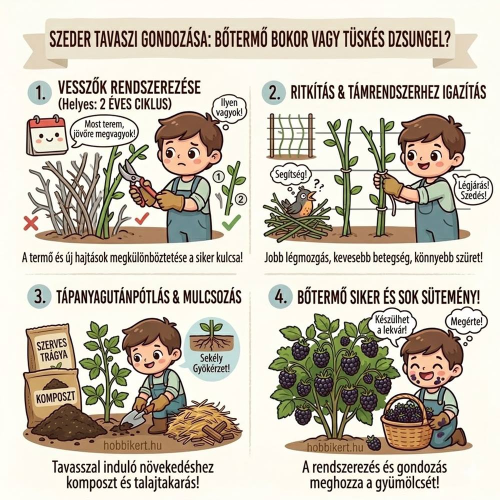 Szeder tavasszal: hogyan legyen belőle bőtermő gyümölcsbokor