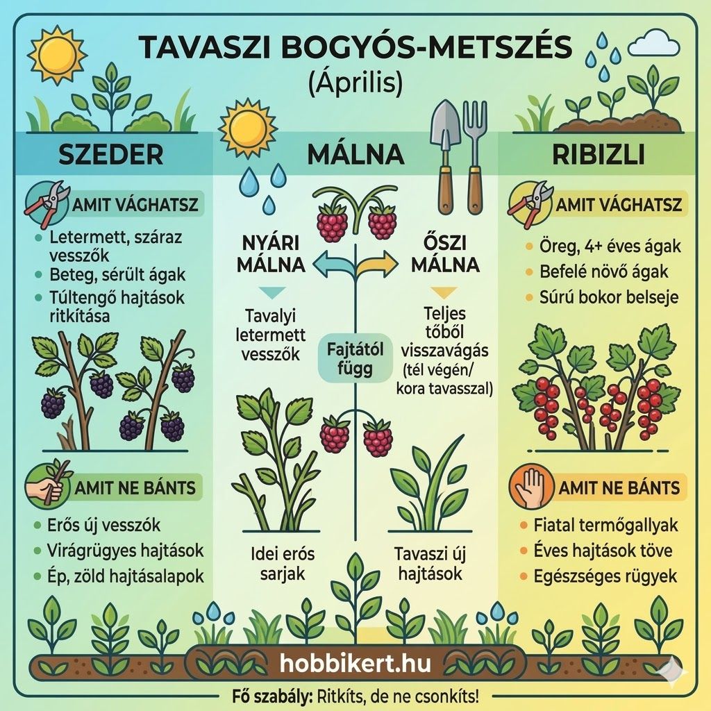Szeder, málna, ribizli: mit kell MOST metszeni