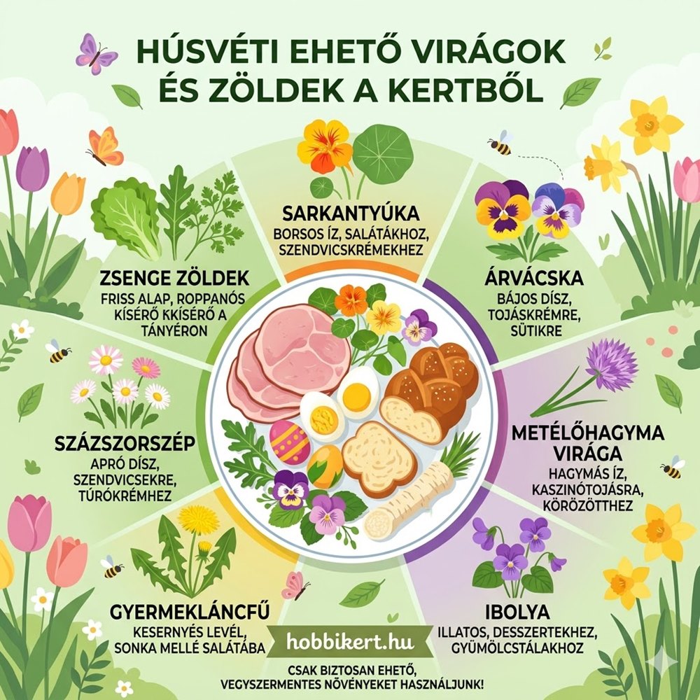 Húsvéti asztal a kertből