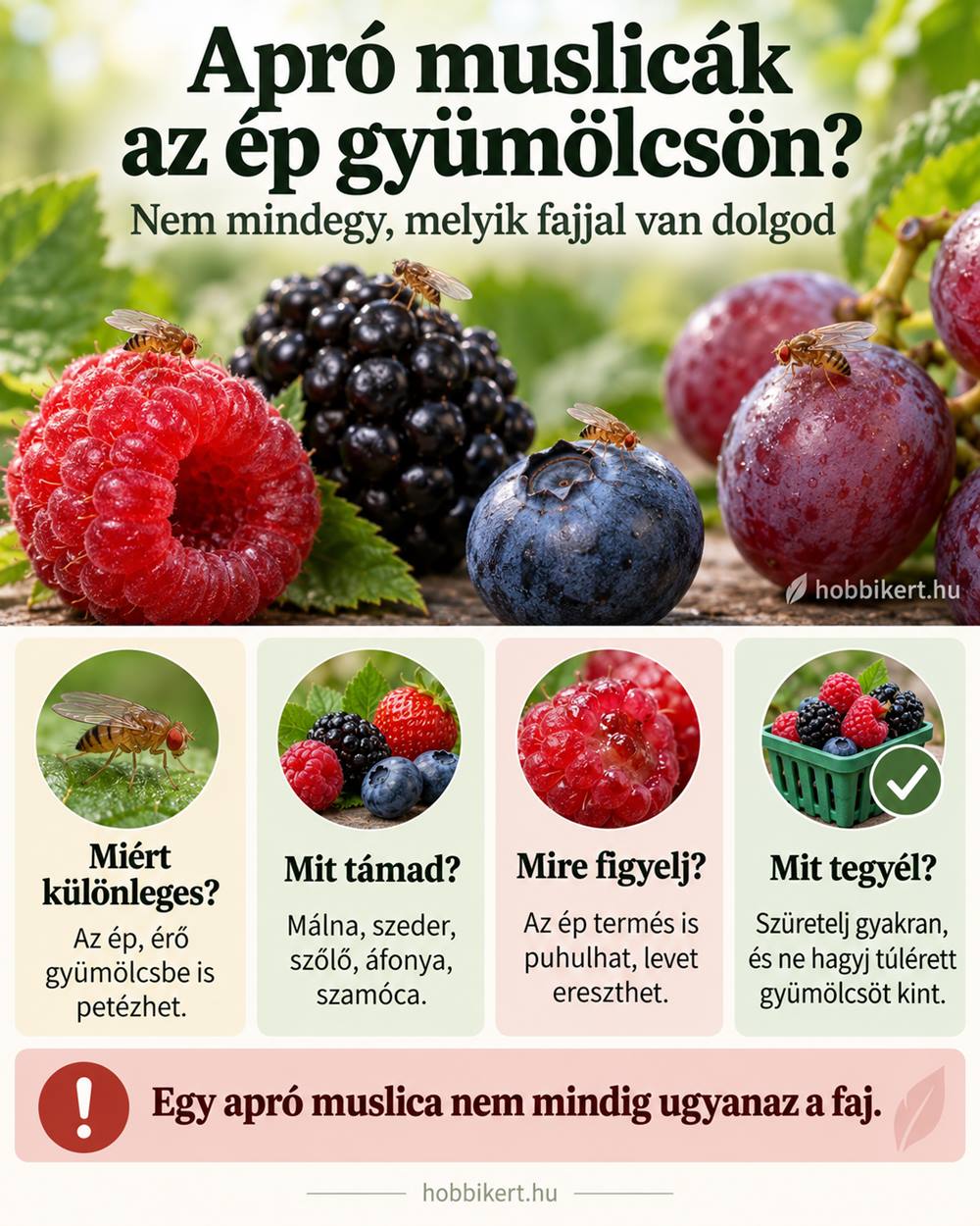 Apró muslicák ülnek az ép gyümölcsön?