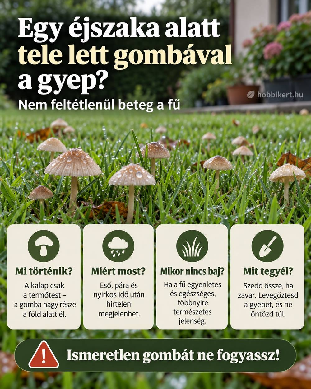 Egy éjszaka alatt tele lett gombával a gyep?