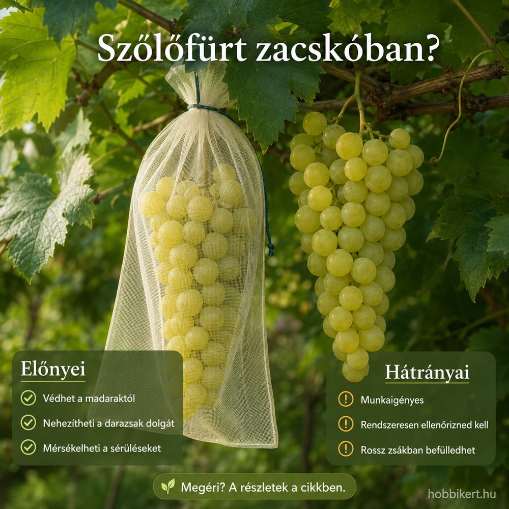 Szőlőfürt zacskóban