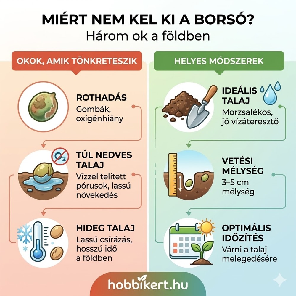 Miért nem kel ki a borsó?