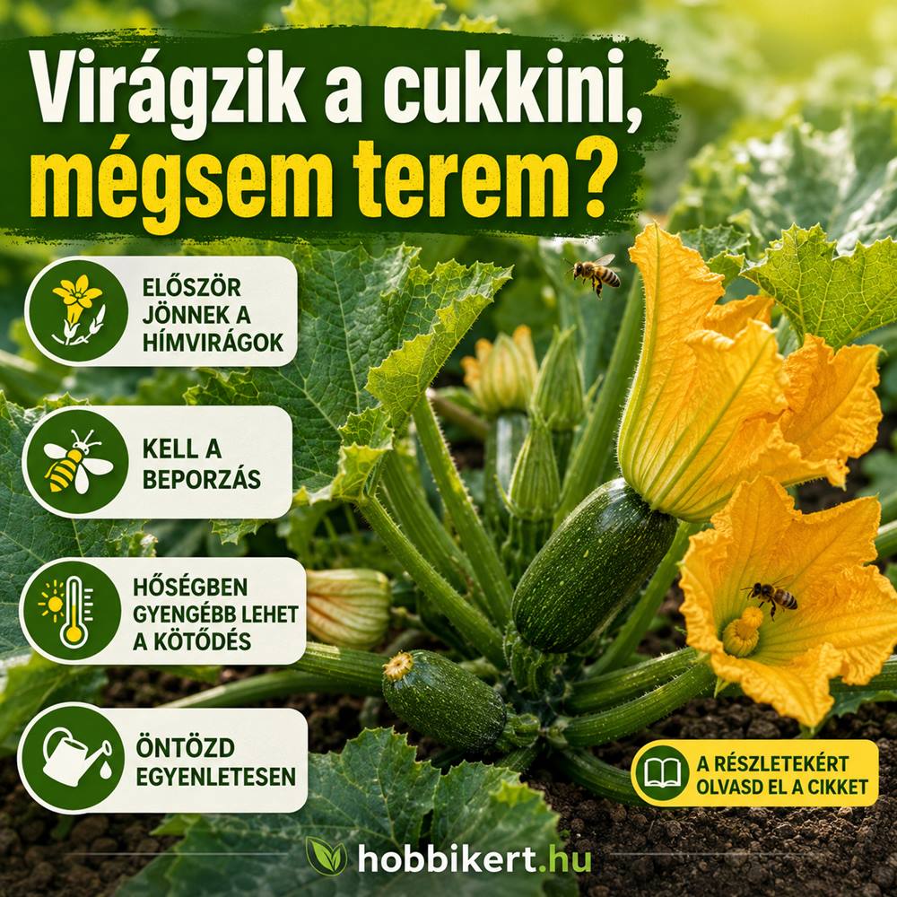 Cukkini virágzik, de nem terem