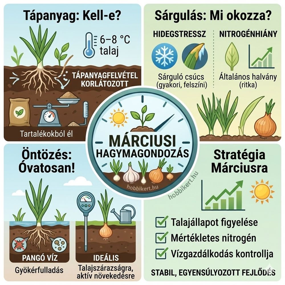 Fokhagyma és vöröshagyma március elején
