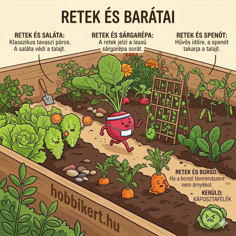 Mit ültess a retek mellé