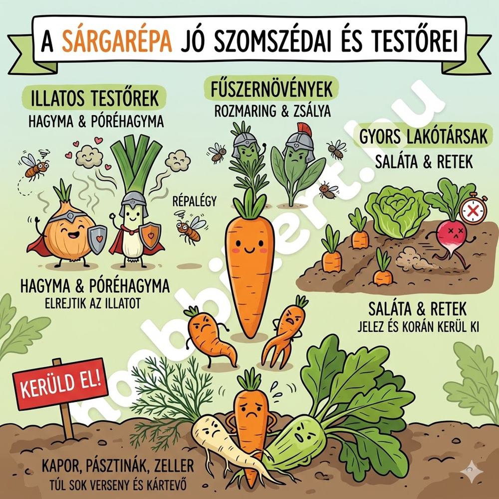 Mit ültess a sárgarépa mellé