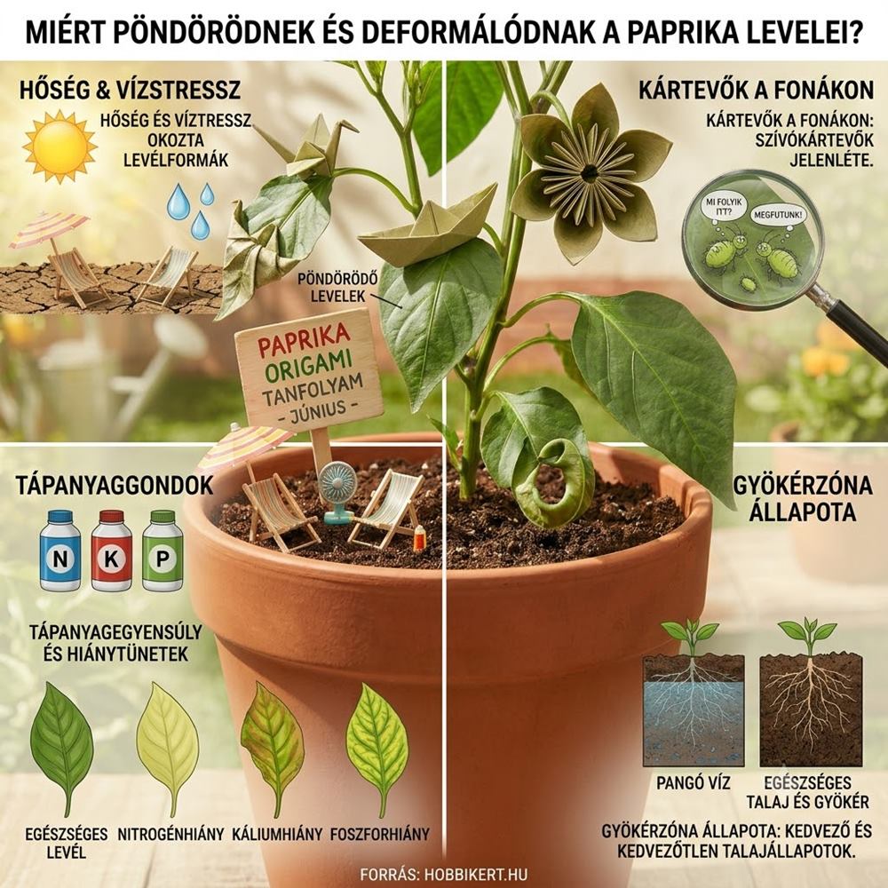 Miért pöndörödnek és deformálódnak a paprika levelei?