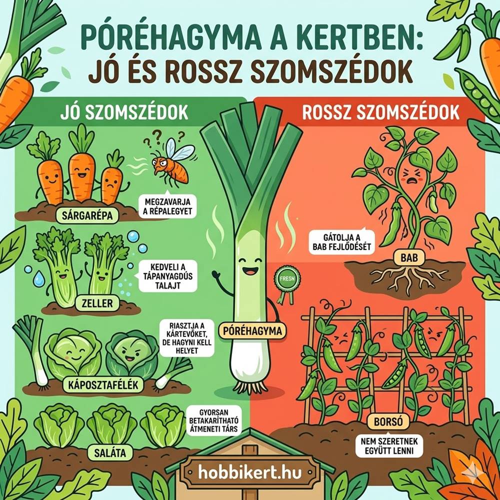 Póréhagyma a veteményesben